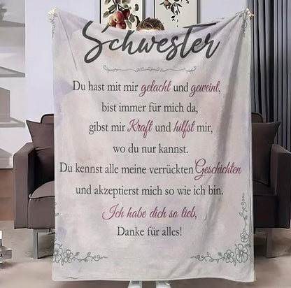 Persönliche Decke "An meine Schwester "150x200 cm