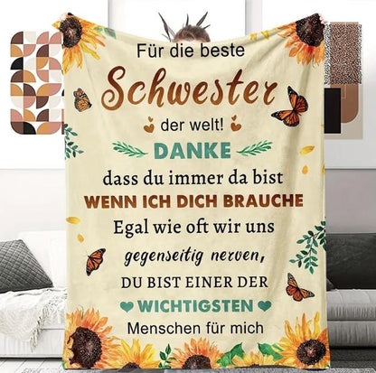 Persönliche Decke "An meine Schwester "150x200 cm