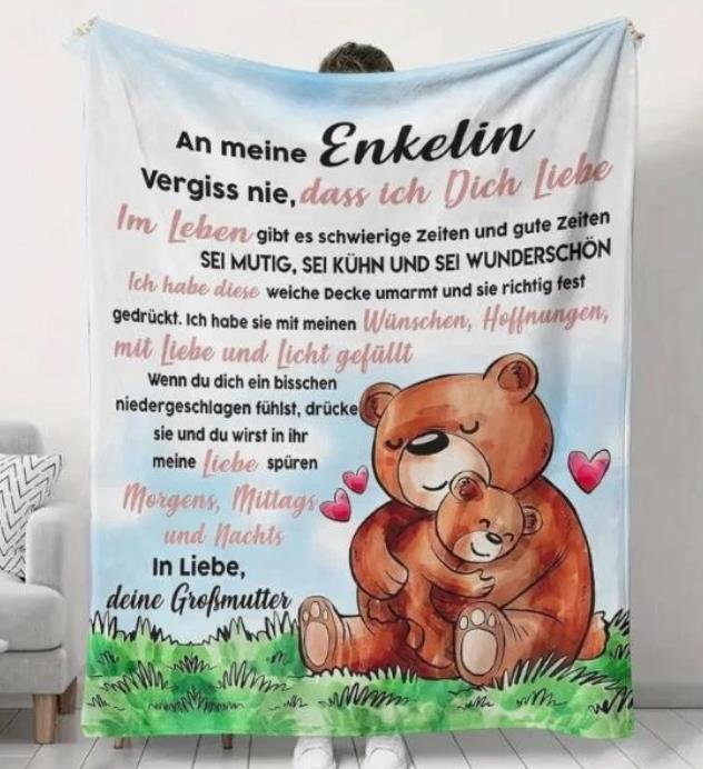 Personalisierte Kuscheldecke "An Meine Enkelin "