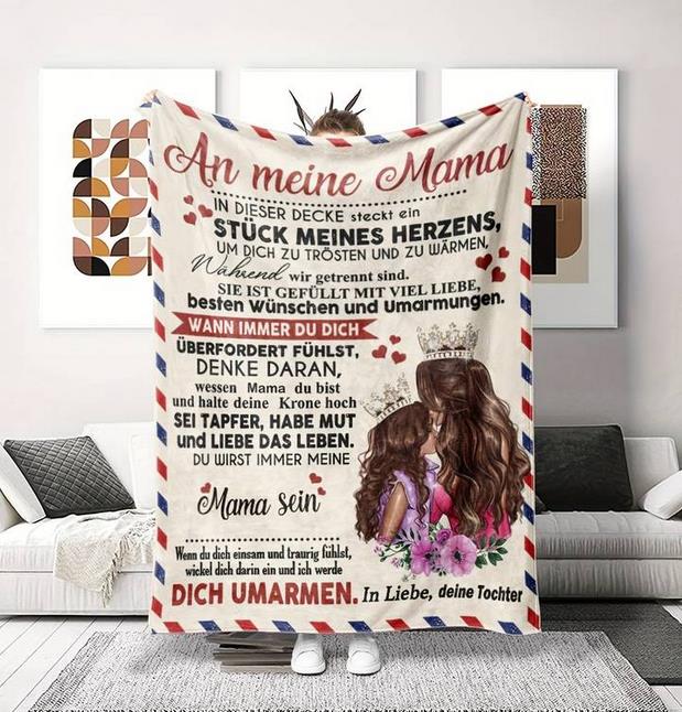 Personalisierte Kuscheldecke "An Meine Mama /Mutter"150x200 cm