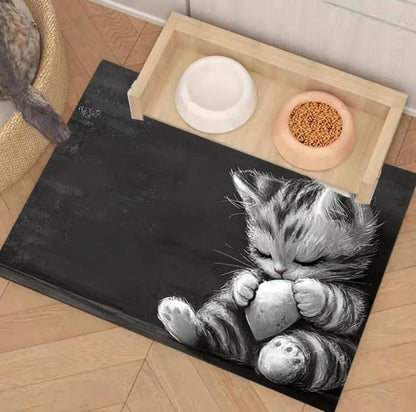 Futtermatte , Futternapfunterlage ,Fressmatte Saugfähig für Hunde Katzen
