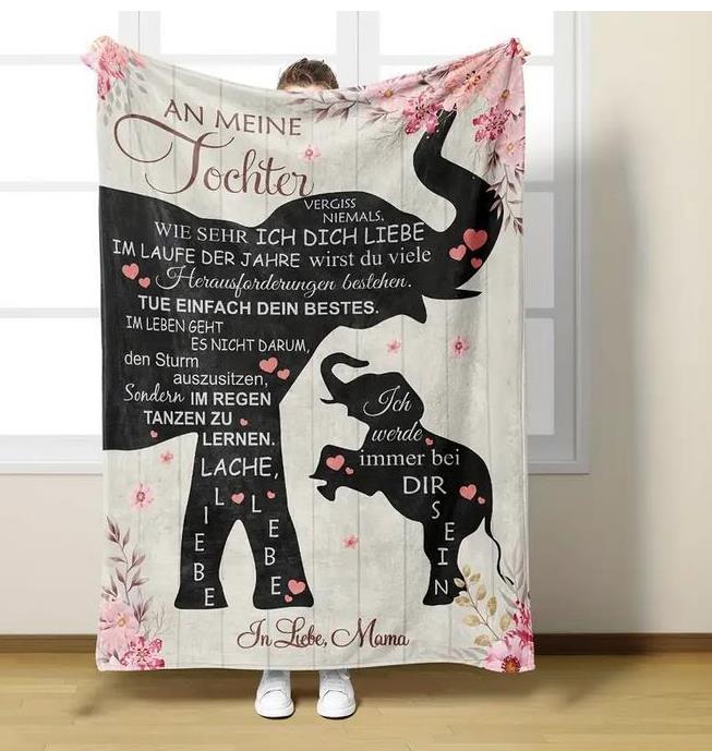 Personalisierte Kuscheldecke "An Meine Tochter von Mama "versch. Arten
