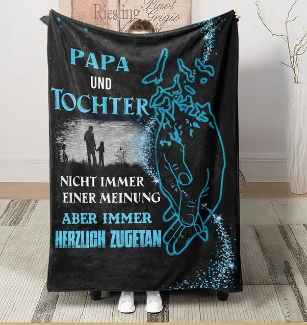 Kuscheldecke für Papa mit Spruch