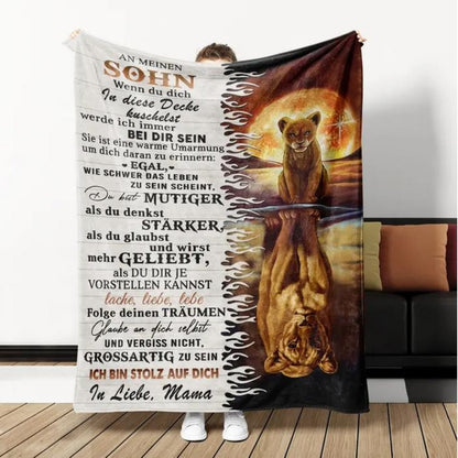 Personalisierte Kuscheldecke   "An meinen Sohn" von Mama