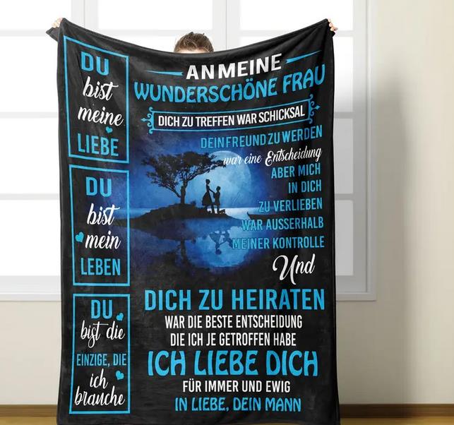 Personalisierte Kuscheldecke "An Meine Frau"150x200cm