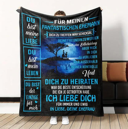Liebesbrief per Kuscheldecke "An meinen Mann"150x200