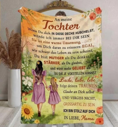 Kuscheldecke Tochter Geschenk von Mama weich warm liebevoll Spruch