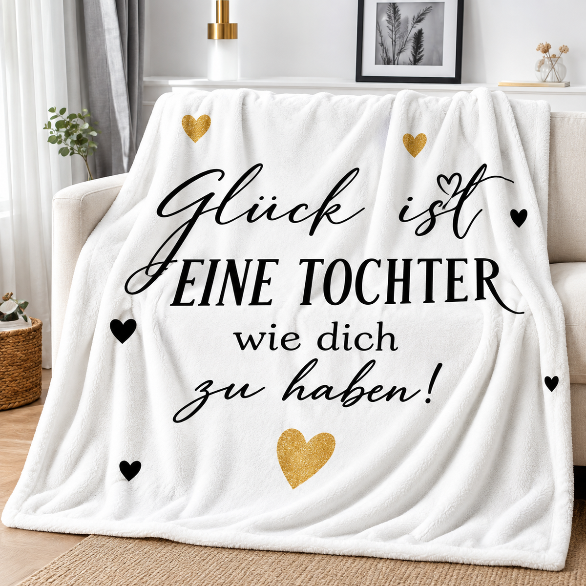 Kuscheldecke Tochter Geschenk von Mama weich warm liebevoll Spruch