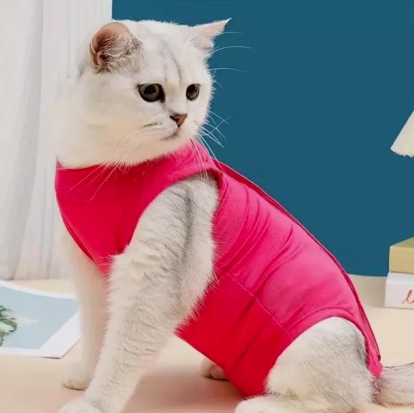 Flauschiger OP-Body für Katzen & kleine Hunde – Sanfter Wundschutz mit Stil