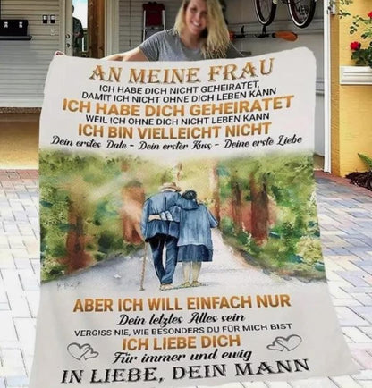 Liebesbrief per Kuscheldecke "An meinen Frau "150x200
